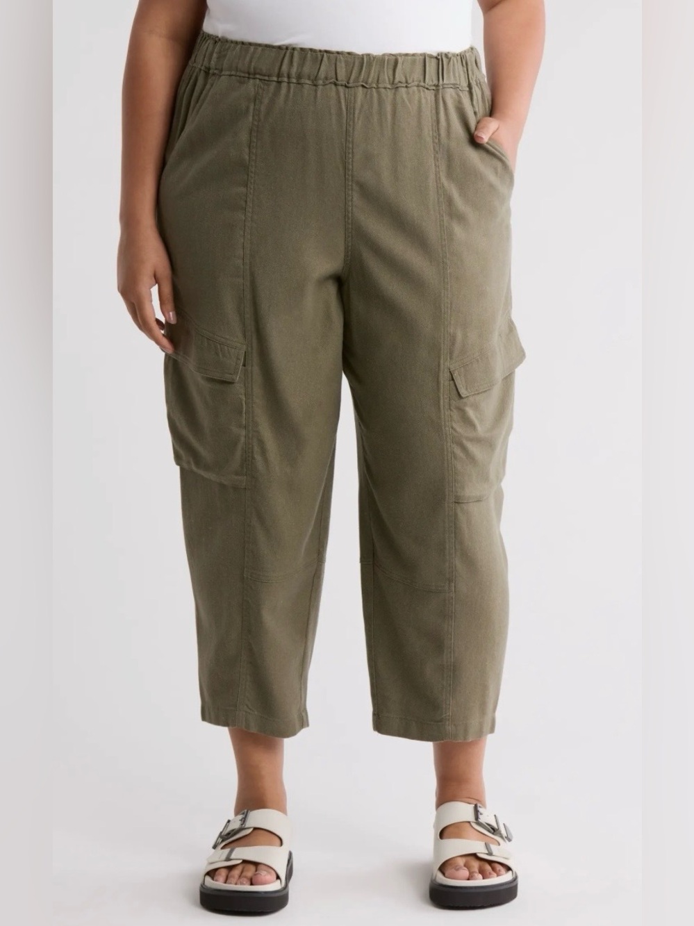 Max Studio Cargo Linen Blend Pant - Picture 1 of 9